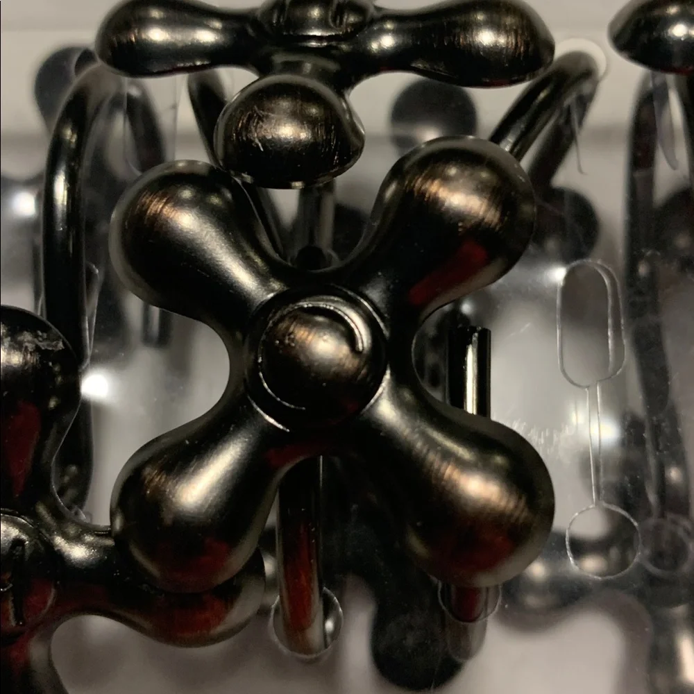 Water Tap Shower curtain hooks 12 pack Hot & Cold Metal hooks NEW Unique & Rare
